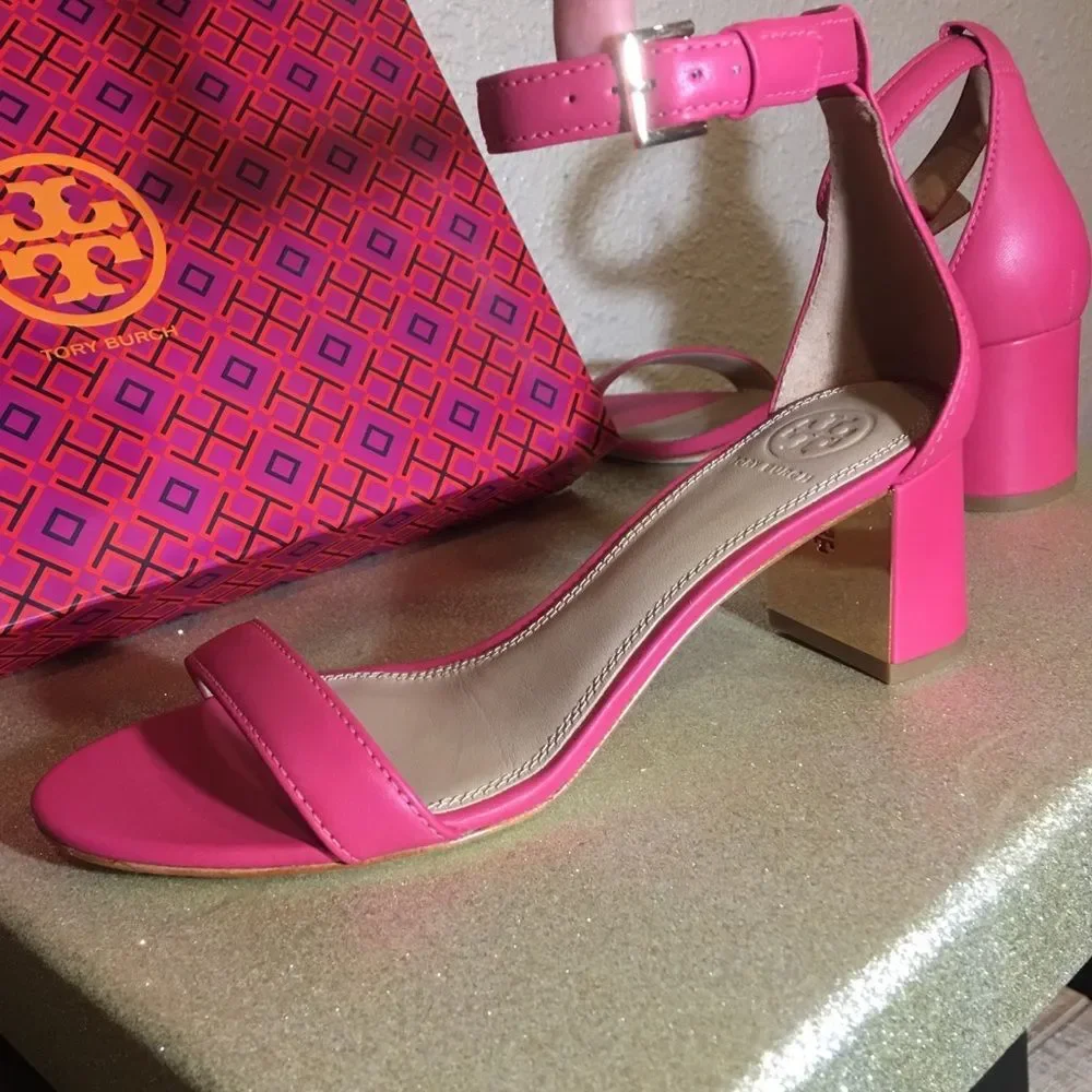 Tory Burch Cecile Ankle Strap Block Heels - NEW!